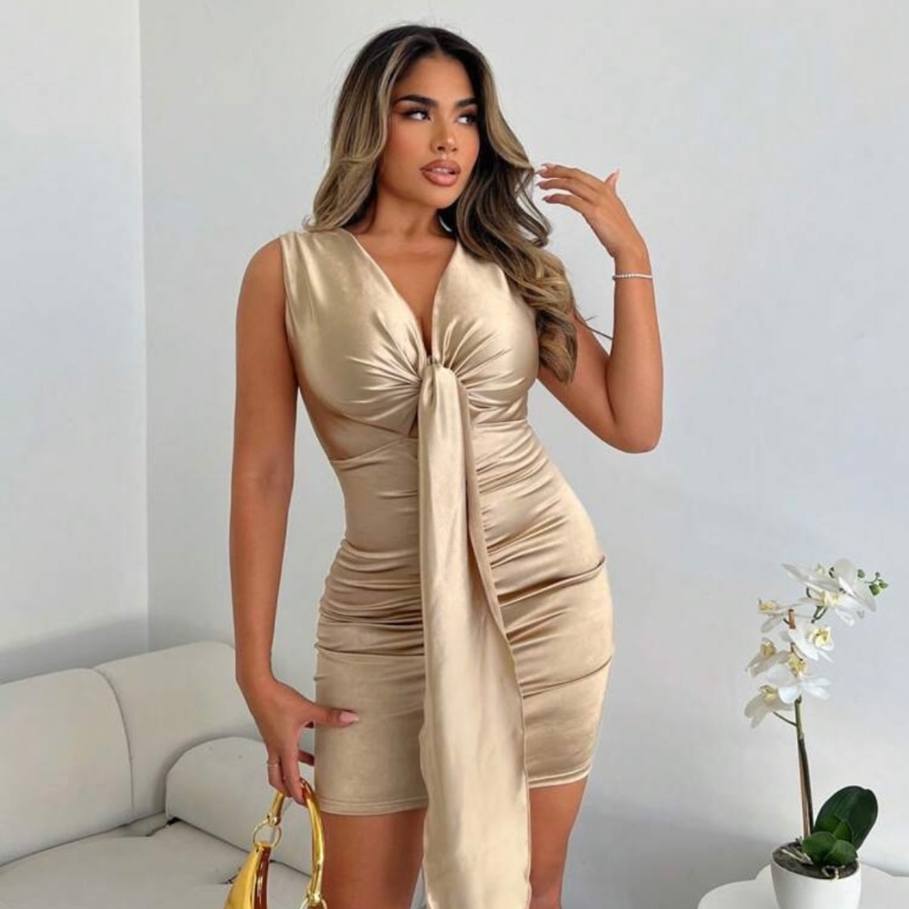Gold formal short dress